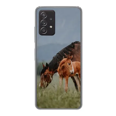 Produktbild von MuchoWow® Handyhülle Schutzhülle Hülle für Samsung Galaxy A33 5G Pferde - Fohlen - Natur Silikon Softcase Handy Hülle - Kartenhalter