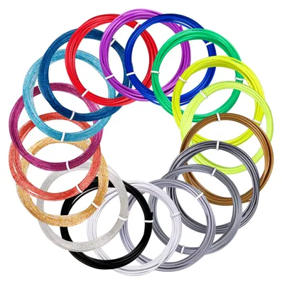 Immagine prodotto di 18 colori, filamenti PLA per penna 3D, diametro 1,75 mm, confezione da 72 metri