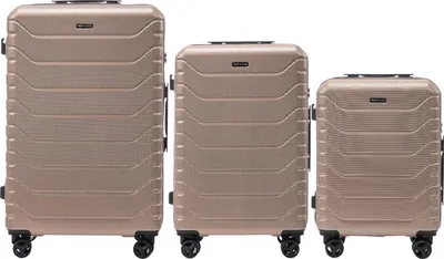 Produktbild von Hartschalenkoffer Set WINGS CRAKE 3 Stück Polycarbon S/M/L, TSA Schloss, 4 Rollen 360°, stabil leichter Trolley