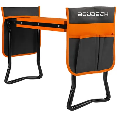 Immagine prodotto di Ergogard - Sgabello Inginocchiatoio Multifunzione 2 in 1 per Giardinaggio con Borsa Portautensili Nero e Arancio