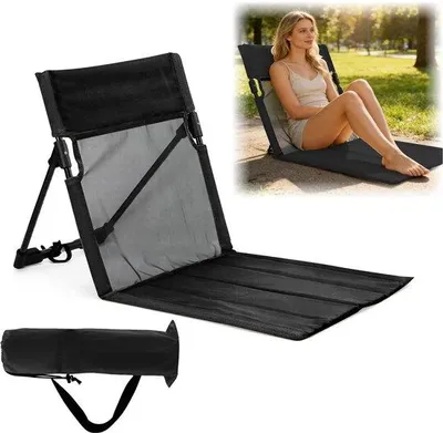 Produktbild von Faltbarer Strandstuhl, schwarz – leicht, ideal für Strand und Camping