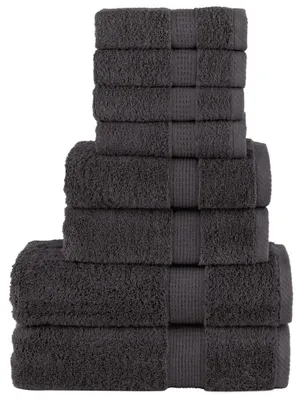 Image de vidaXL Set de serviettes premium SOLUND 8 pièces anthracite 600 g/m