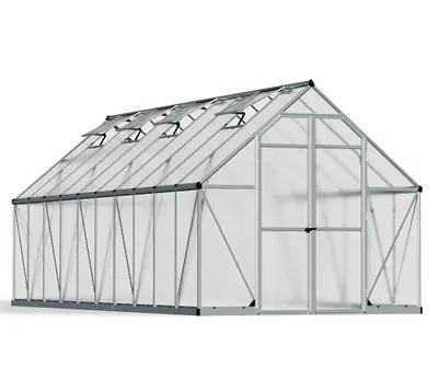 Produktbild von Palram - Canopia Kunststoff Gewächshaus Essence 8x20 silber 607x244x229 cm