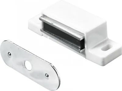 Image de Loquet magnétique Hettich 15 x 14 x 45 mm blanc 4 kg avec vis - 4 pièces