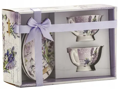 Produktbild von Domdekoracji Kaffee-Set 2 Tassen Lavendel Geschenk
