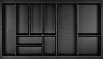 Produktbild von ORGA-BOX Junker Slim Besteckeinsatz 825 x 476 mm Lavagrau mit Perlstruktur für 90er Schränke passgenau für SO SLIM Schubladensystem