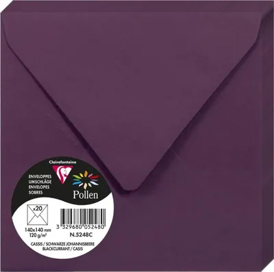 Produktbild von Clairefontaine, Büste "Pollen", Cassis-Farbe, 140x140 mm, 20 Stück, 120g