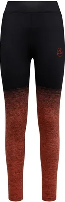 Patcha Leggings W von La Sportiva in Schwarz und Rot mit einem gestreiften Design.