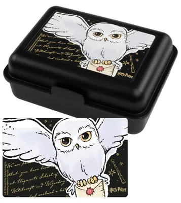 Produktbild von Harry Potter Brotdose - Hedwig Eule Lunchbox Butterbrotdose mit Trennwand Schwarz