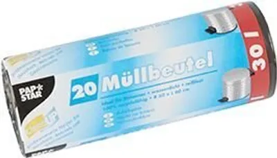 Produktbild von Müllbeutel LDPE 30?L – 400 Stück, grau, 60x50?cm