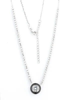 Produktbild von Collier aus vergoldetem 925 Silber mit rundem Zirkonia in weiß oder rot, Sterlingsilber Damenschmuck