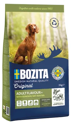 Produktbild von Bozita Hundefutter Original Adult Flavour Plus Rentier – 3 kg weizenfreis Trocke