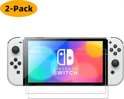 Produktbild von 2er-Pack SchutzGlas Display Schutzfolie Für Nintendo Switch OLED Panzerfolie 9H