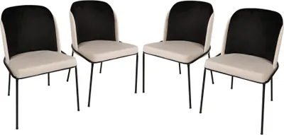 Image de Skye Decor, Dore 145 V4, ensemble de chaises (4 pièces), noir, 100 % MÉTAL, 54 x 55 x 86 cm
