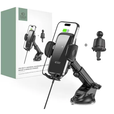 Obrázok produktu pre Tech-Protect phone car mount + charger CM15W-V1