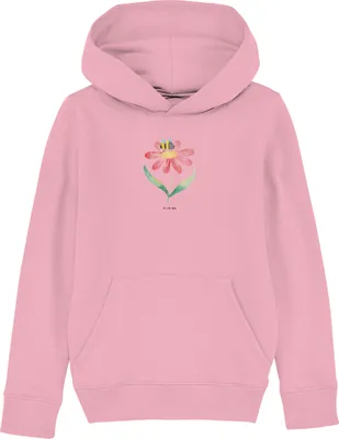 Produktbild von Mr. & Mrs. Panda Organic Kinder Hoodie Hummel Blume 9-11 Jahre (134/146) - Baumwolle Pink - Geschenk, Wespe, Kinderbekleidung, Pulli, Biene, Hummeln, Kapuzenpulli, Sweater