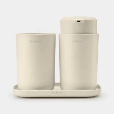 Zdjęcie produktu dla Brabantia - Zestaw 3 akcesoriów łazienkowych ReNew Soft Beige