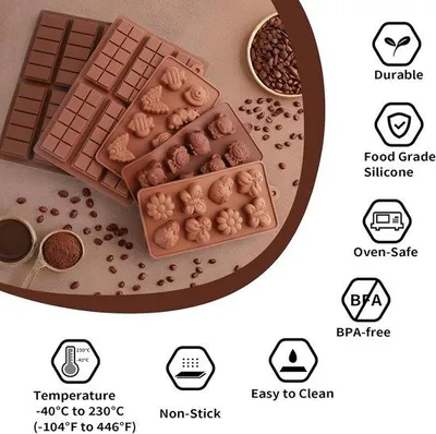 Productafbeelding van Famanu Chocoladevormen Set - 5 verschillende vormen