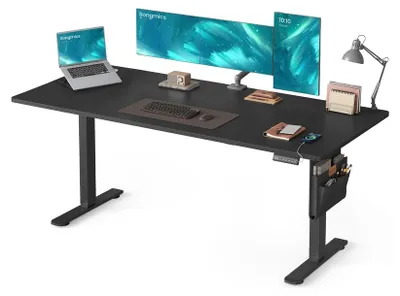 Image de Bureau réglable en hauteur électriquement | Noir anthracite | 180x80x72-120 cm