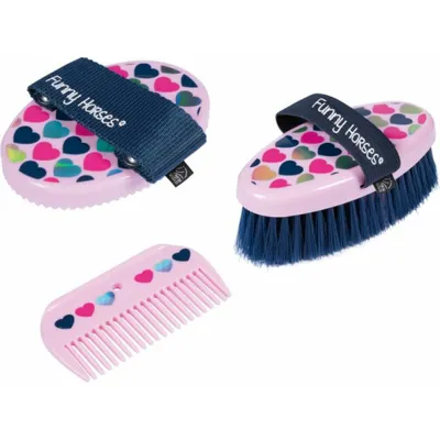 Immagine prodotto di HKM Putzset -Funny Horses Hearts- rosa