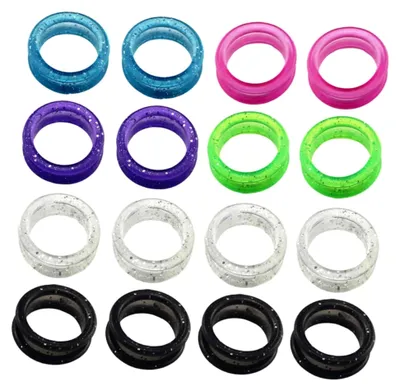 Produktbild von 16-teiliges Silikon Fingerschutzring-Set für Haarschneidescheren und Haustierscheren