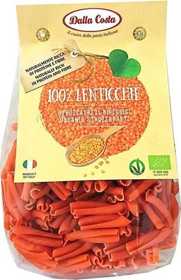 Obrázok produktu pre PROTEÍNOVÉ CESTOVINY (ČERVENÁ ŠOŠOVICA) STROZZAPRETI BEZLEPKOVÉ250 g - DALLA COSTA
