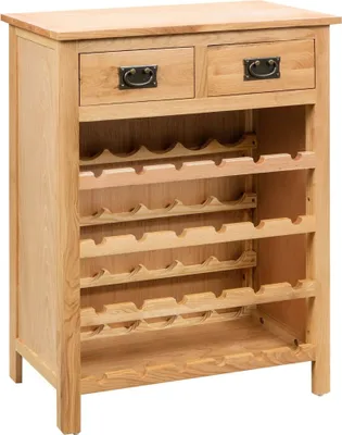 Produktbild von The Living Store Weinschrank 72x32x90 cm Massivholz Eiche