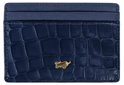 Imagen del producto de Estuche para tarjetas VERONA, estuche para tarjetas con 4 compartimentos, color azul, para mujer, de cuero