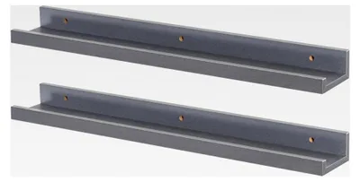 Produktbild von Schwebende Bilderleiste Wandregale - 57 cm - Grau - Set von 2