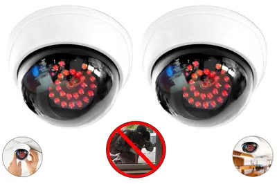Productafbeelding van 2 x Dummy camera's met 25 LED IR voor binnen en buiten videobewaking