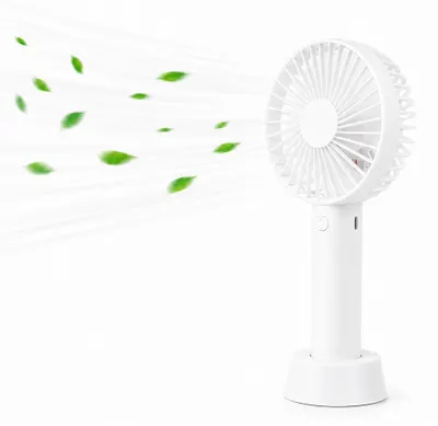 Image de Mini ventilateur portable à 3 vitesses avec batterie rechargeable - Blanc