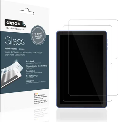 Produktbild von 2x Schutzfolie für Pritom 10 Zoll Tablet - Anti-Shock 9H Folie dipos Glass Kunststoffglas
