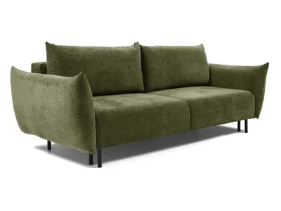 Produktbild von DomoHome ADEL-Sofa Modernes Schlafsofa mit Stauraum und Silikon-Kissen Wellenfedern Ideal für Wohnzimmer Metallfüße PUR-Schaum 145x200cm Liegefläche Größe: 240x90x108cm OLIWK