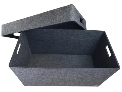 Produktbild von Aufbewahrungsbox CLASSIC Filz Gr. XXL (64x32x34 cm) mit Deckel in anthrazit meliert