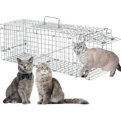 Produktbild von Tierfalle Lebendfalle für Ratten Marder Lebend Garten Marderfalle Rattenfalle Kaninchen Katze Fuchs 60 × 21 × 18 cm Falle Lebendfallen 2 Eingänge