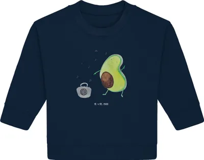 Produktbild von Mr. & Mrs. Panda Organic Baby Pullover Avocado Tanzen 24. - 36. Monat - French Navy - Geschenk, Party, Singen, Musik, Bullover, Feier