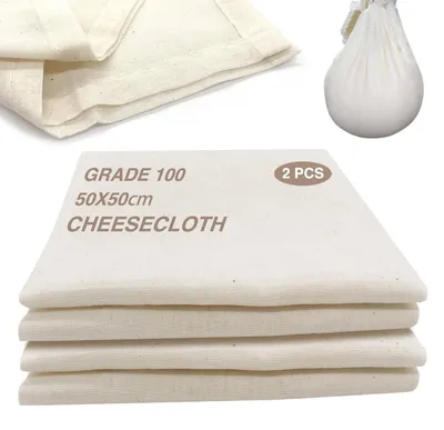 Productafbeelding van Kaasdoek - Ongebleekt katoen - Set van 4 - 50 x 50 cm - Herbruikbaar