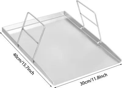 Zdjęcie produktu dla Grill ze stali nierdzewnej 40 * 30 * 2,5 cm uniwersalna taca do grillowania Grill patelnia Akcesoria do grillowania