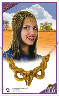 Produktbild von Metall Halskette Kette Kobra Schlange Ägypterin  43 cm Länge Halloween Karneval