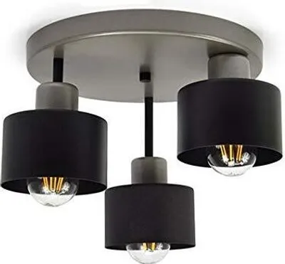 Produktbild von Deckenlampe | Schwarz Kupfer | 3-flammig | Lampe 3 x E27 | 230V | Retro Design | 382-e3 Skandi (Grau)