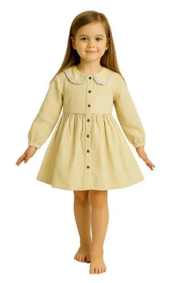 Immagine prodotto di Abito per bambina in cotone, taglia 122, età 7 anni, beige