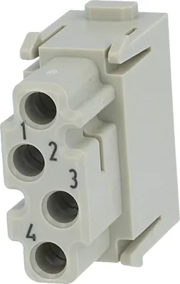 Image de Module multicontact HARTING Han Insert femelle (F) Connexion à souder / à sertir, 4 pôles 50 V, 1,5 A - 1 pièce