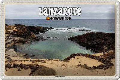 Produktbild von Blechschild Reise 30x20cm Lanzarote Spanien Charco del Palo Ort