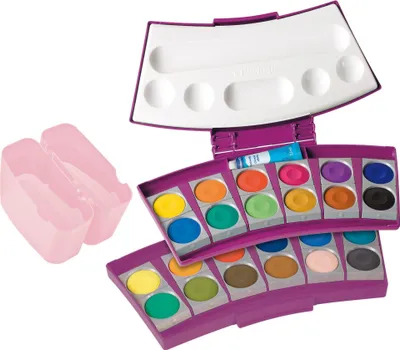 Produktbild von Pelikan Deckfarbkasten ProColor 735 24 Farben beere / rosa