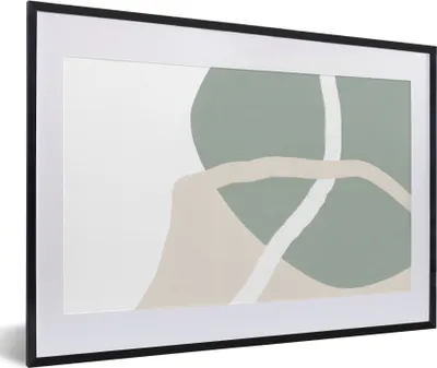 Produktbild von MuchoWow® Gerahmtes Poster Minimalismus - Pastell - Gestaltung 60x40 cm - Poster mit Schwarzem Bilderrahmen Wandposter Rahmen Foto Bilder - Schlafzimmer - Plakat in Rahmen - Drucken