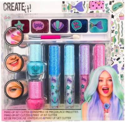 Produktbild von Erstelle es! Schönheits -Make -up -Set Glitter, 7dlg.