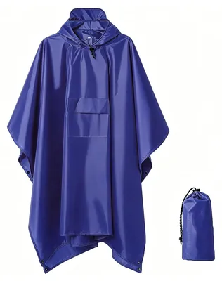 Productafbeelding van Lichtgewicht, herbruikbare regenponcho voor volwassenen - Waterdichte poncho voor wandelen en kamperen