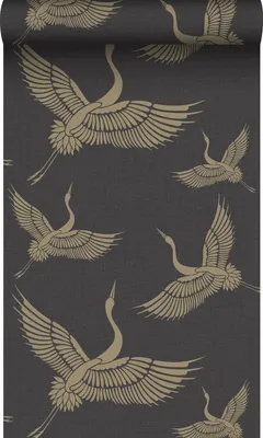 Zdjęcie produktu dla Origin Wallcoverings Tapeta żurawi czarnymIbeżowym 50 x 900 cm