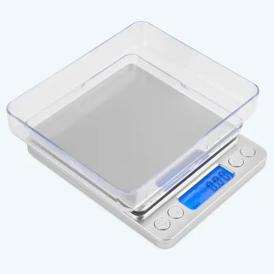 Produktbild von Digitale Küchenwaage 3 kg mit 0,1 g Genauigkeit, LCD Display, Tara Funktion, Edelstahl Plattform, Kompakte Präzisionswaage