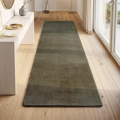 Image de Homebyhome Tapis Lavable à Poils Courts Antidérapant et Doux Design Uni Moderne pour Salon et Chambre à Coucher, Taille: 80x250 cm